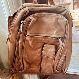 Brown Leather Vintage Backpack/Crossbody